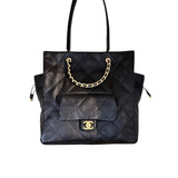 CC 25C TOTE BAG GOLD LOCK BLACK 33CM
