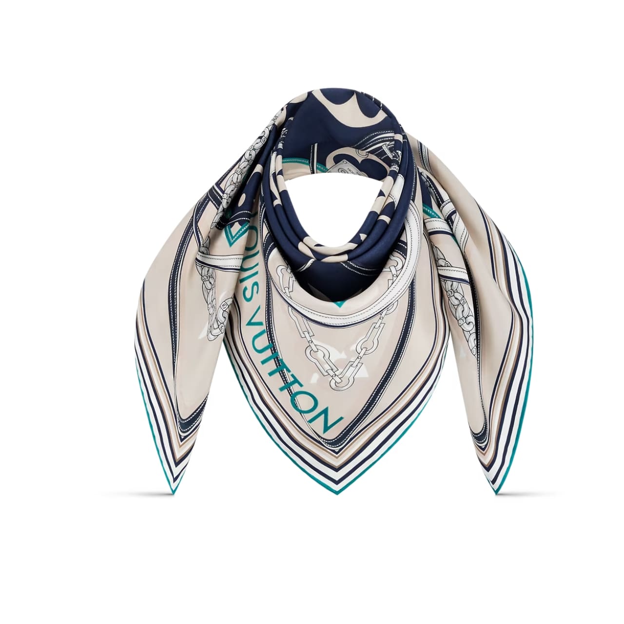LV ULTIMATE MONOGRAM SCARF IN MARINE BLUE 90CM M77776