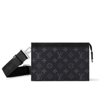 LV GASTON WEARABLE WALLET MONOGRAM ECLIPSE BLACK 21CM M81124