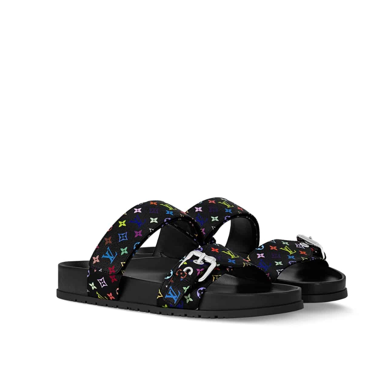 LV X TAKASHI MURAKAMI BOM DIA FLAT COMFORT MULE BLACK 1AGXUB