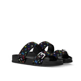 LV X TAKASHI MURAKAMI BOM DIA FLAT COMFORT MULE BLACK 1AGXUB