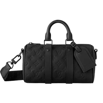 LV KEEPALL BANDOULIÈRE 25 MONOGRAM TAURILLON BLACK 24CM M20900