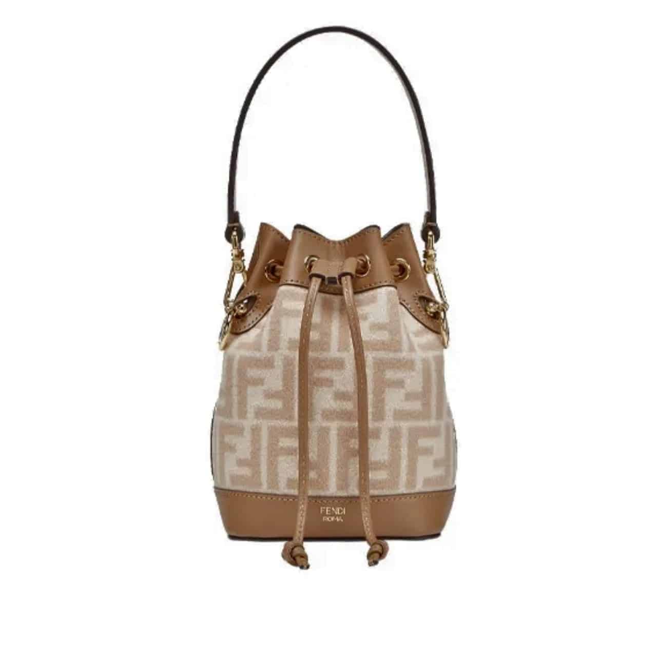 FD MON TRESOR CANVAS BAG WITH FF EMBROIDERY 23CM