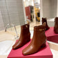 VL GARAVANI TAN GO ANKLE BOOT IN CALFSKIN LEATHER BROWN