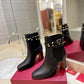 VL GARAVANI ROCKSTUD GRAINY CALFSKIN ANKLE BOOT BLACK 3W2S0P62VCE 0NO