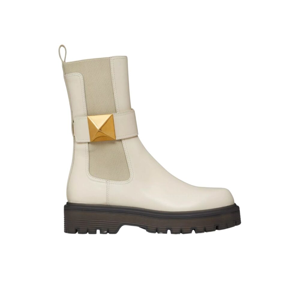 VL GARAVANI ONE STUD BEATLE BOOT IN CALFSKIN LIGHT IVORY 2W2S0FY1KUM I16