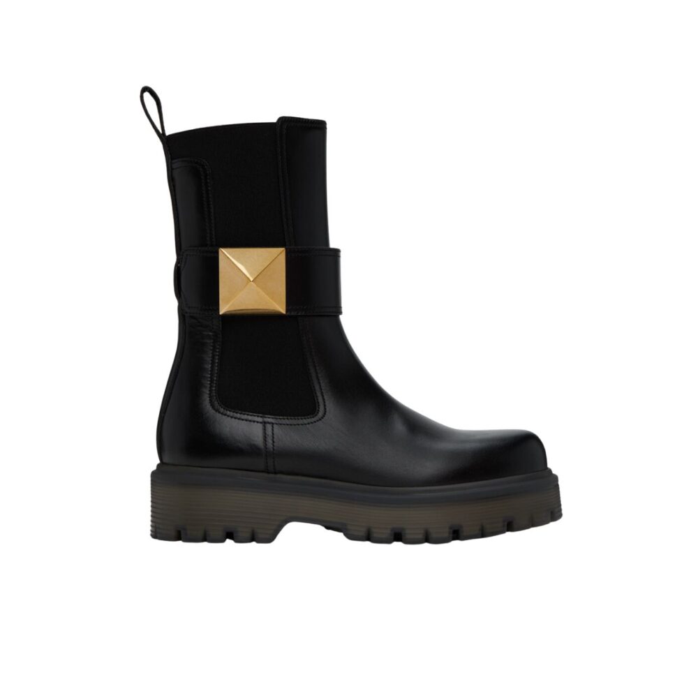 VL GARAVANI ONE STUD BEATLE BOOT IN CALFSKIN BLACK