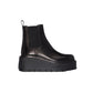 VL GARAVANI UNIQUEFORM V LOGO LEATHER PLATFORM BOOTS BLACK
