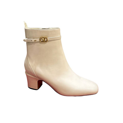 VL GARAVANI TAN GO ANKLE BOOT IN CALFSKIN LEATHER WHITE