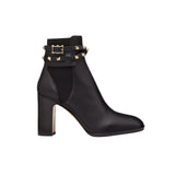 VL GARAVANI ROCKSTUD GRAINY CALFSKIN ANKLE BOOT BLACK 3W2S0P62VCE 0NO