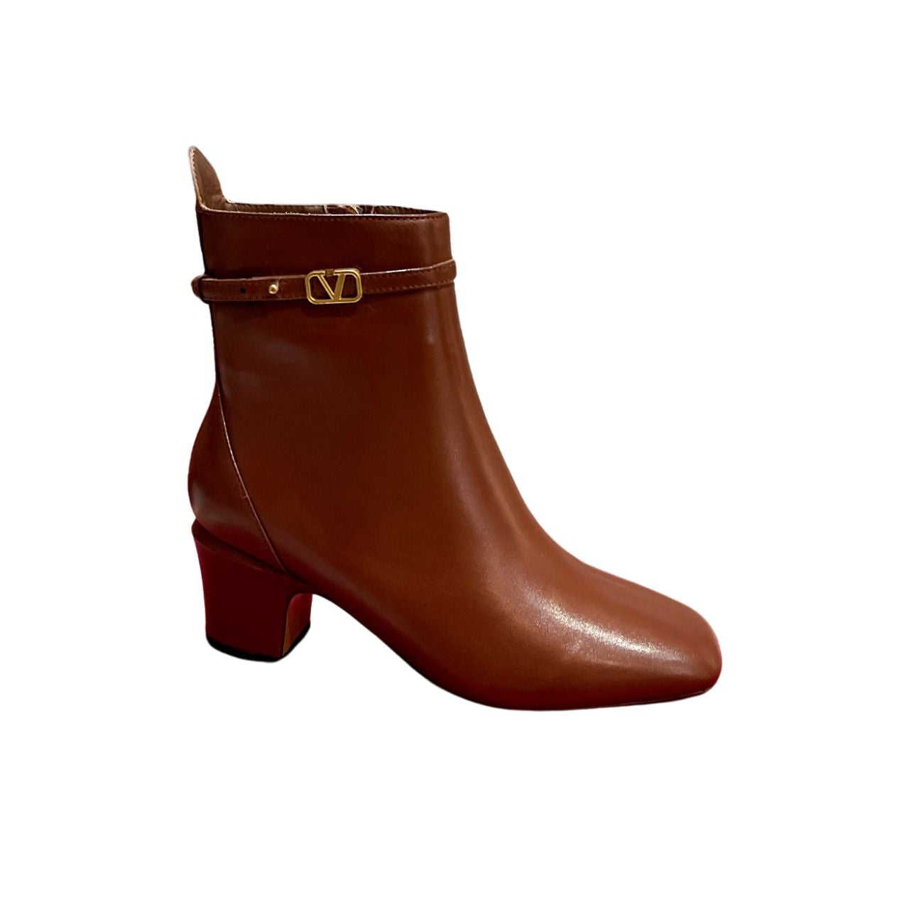 VL GARAVANI TAN GO ANKLE BOOT IN CALFSKIN LEATHER BROWN