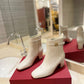 VL GARAVANI TAN GO ANKLE BOOT IN CALFSKIN LEATHER WHITE