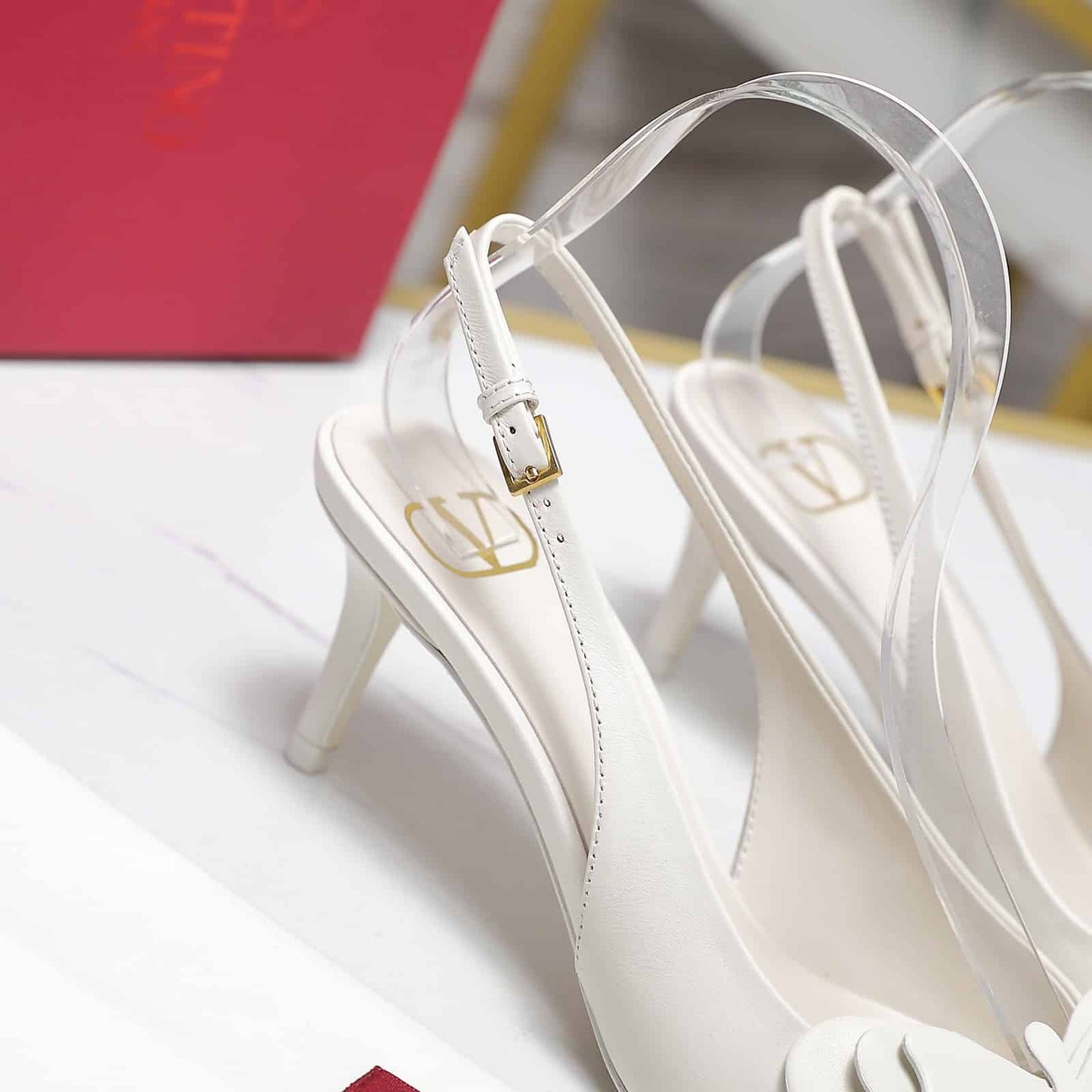 VO GARAVANI PAPIER PHALÈNE SLINGBACK PUMPS WHITE