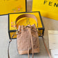 FD MON TRESOR CANVAS BAG WITH FF EMBROIDERY 23CM