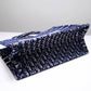 DIR1286 Book Tote big size 36.5cm 41.5cm Oblique Embroidery blue white-2