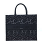DIR1286 book tote small size 36.5cm 41.5cm embroidery black-3