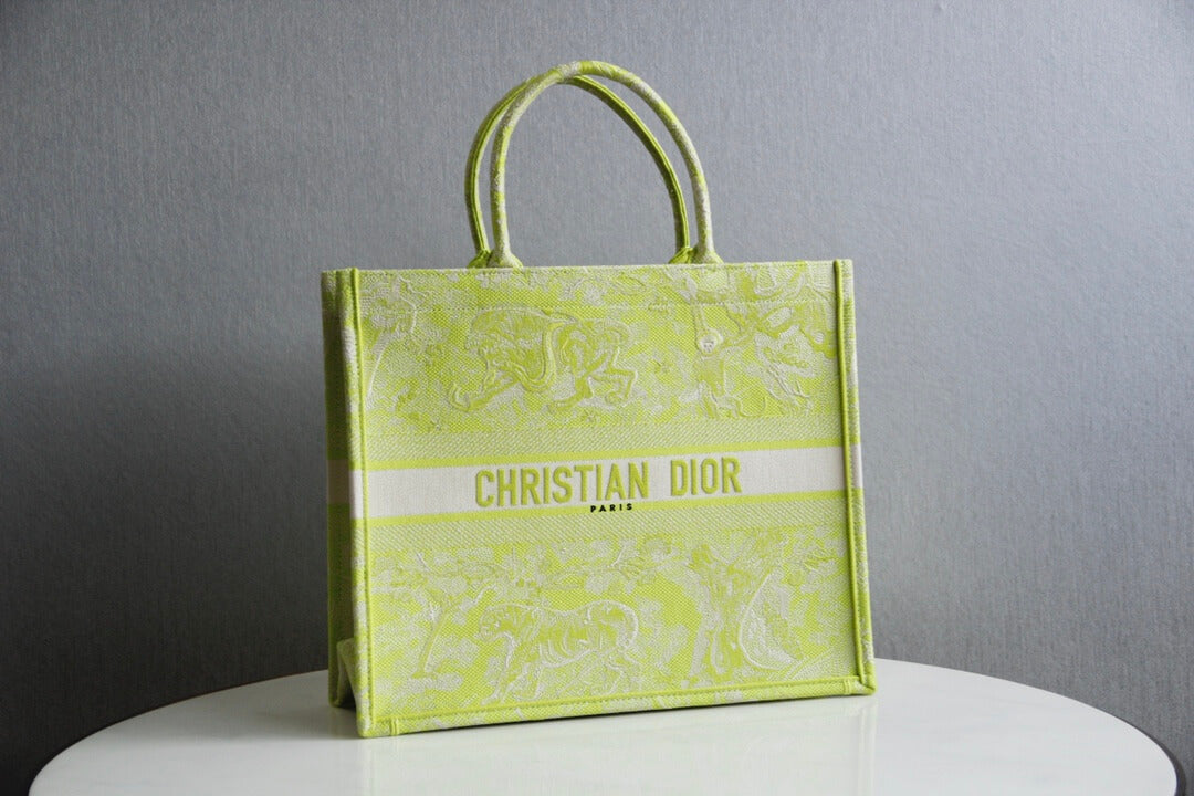 DIR1286 Book Tote grass green big size 36.5CM 41.5CM Embroidery LOGO