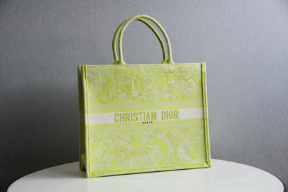 DIR1286 Book Tote grass green big size 36.5CM 41.5CM Embroidery LOGO