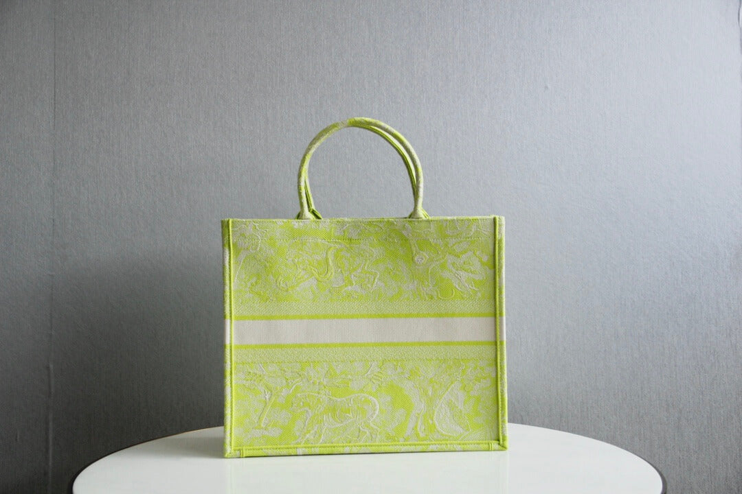 DIR1286 Book Tote grass green big size 36.5CM 41.5CM Embroidery LOGO