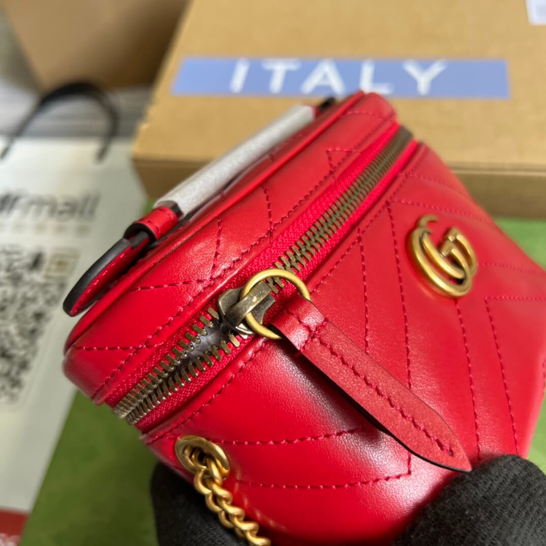 GC 699515 Mini bucket bag 16cm Milk red