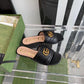 GC Blooms Supreme floral slide sandal black