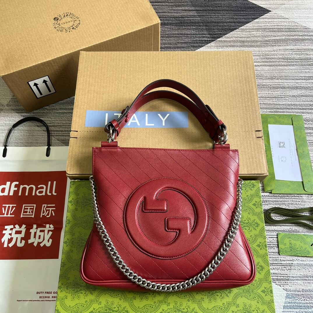 GC751518 Blondie Handbag 24cm red leather Free shipping