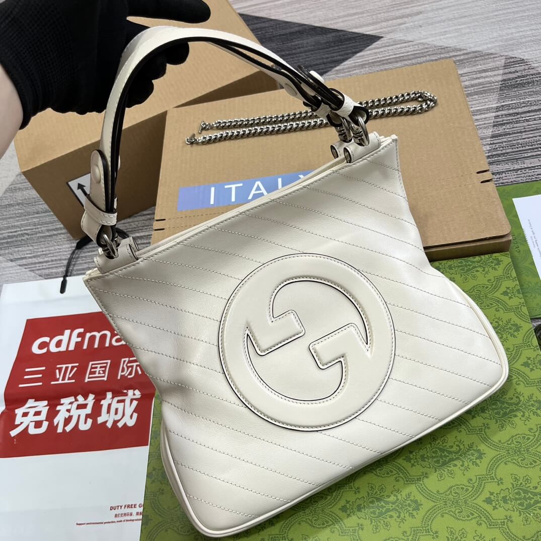 GC751518 Blondie Handbag 24cm white leather Free shipping