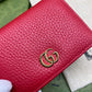GG Pure cowhide wallet red short design
