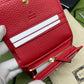 GG Pure cowhide wallet red short design