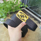 GC BELT Cowhide leather black gold buckle wide 3.8cm Popular belt