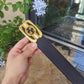 GC BELT Cowhide leather black gold buckle wide 3.8cm