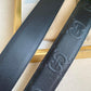 GC BELT Cowhide leather black gold buckle wide 4cm