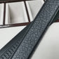 GC BELT Cowhide leather black Silver buckle wide 3.4cm Automatic buckle
