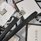 GC BELT Cowhide leather black Silver buckle wide 3.5cm Automatic buckle