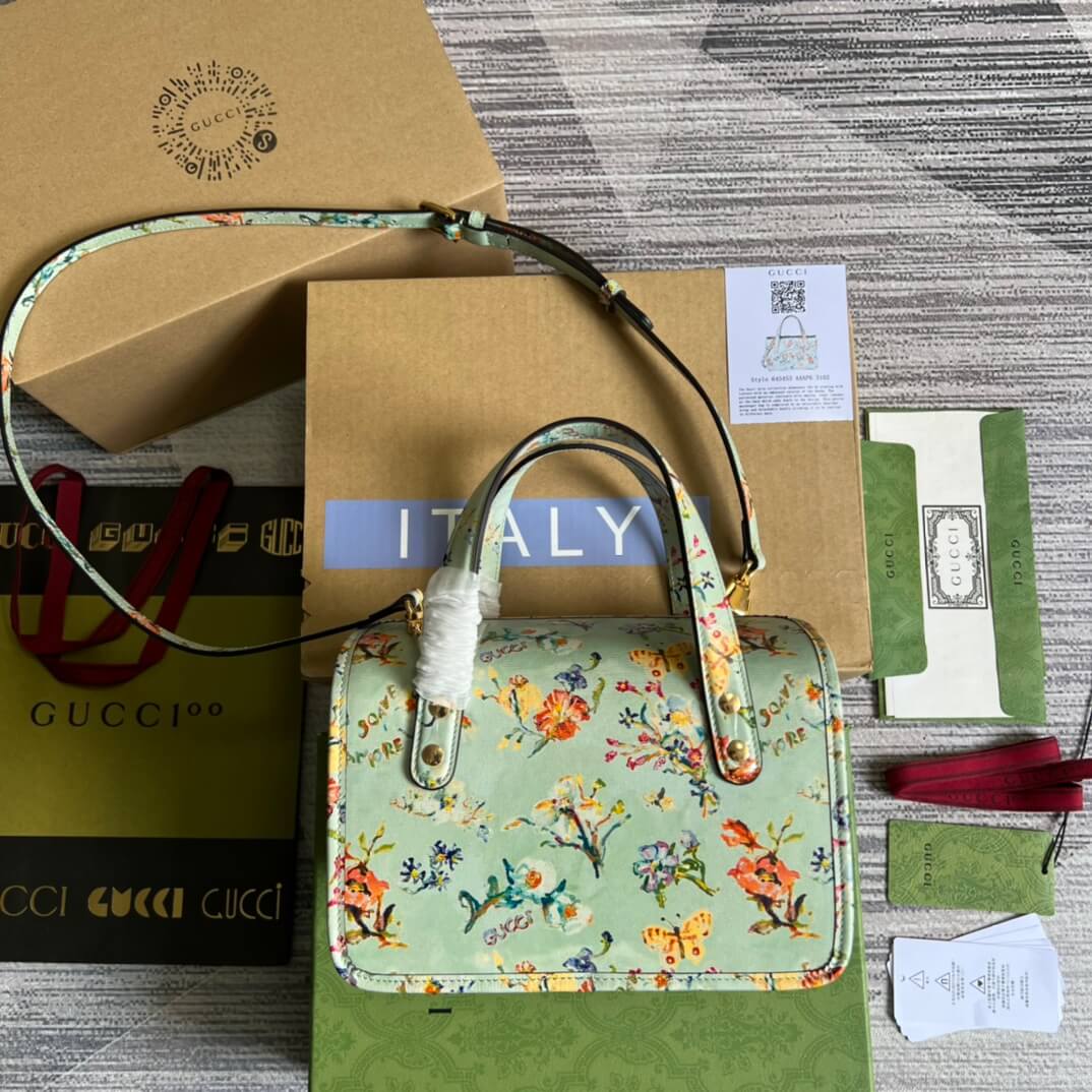 GC handbag Ophidia 645453 green flower