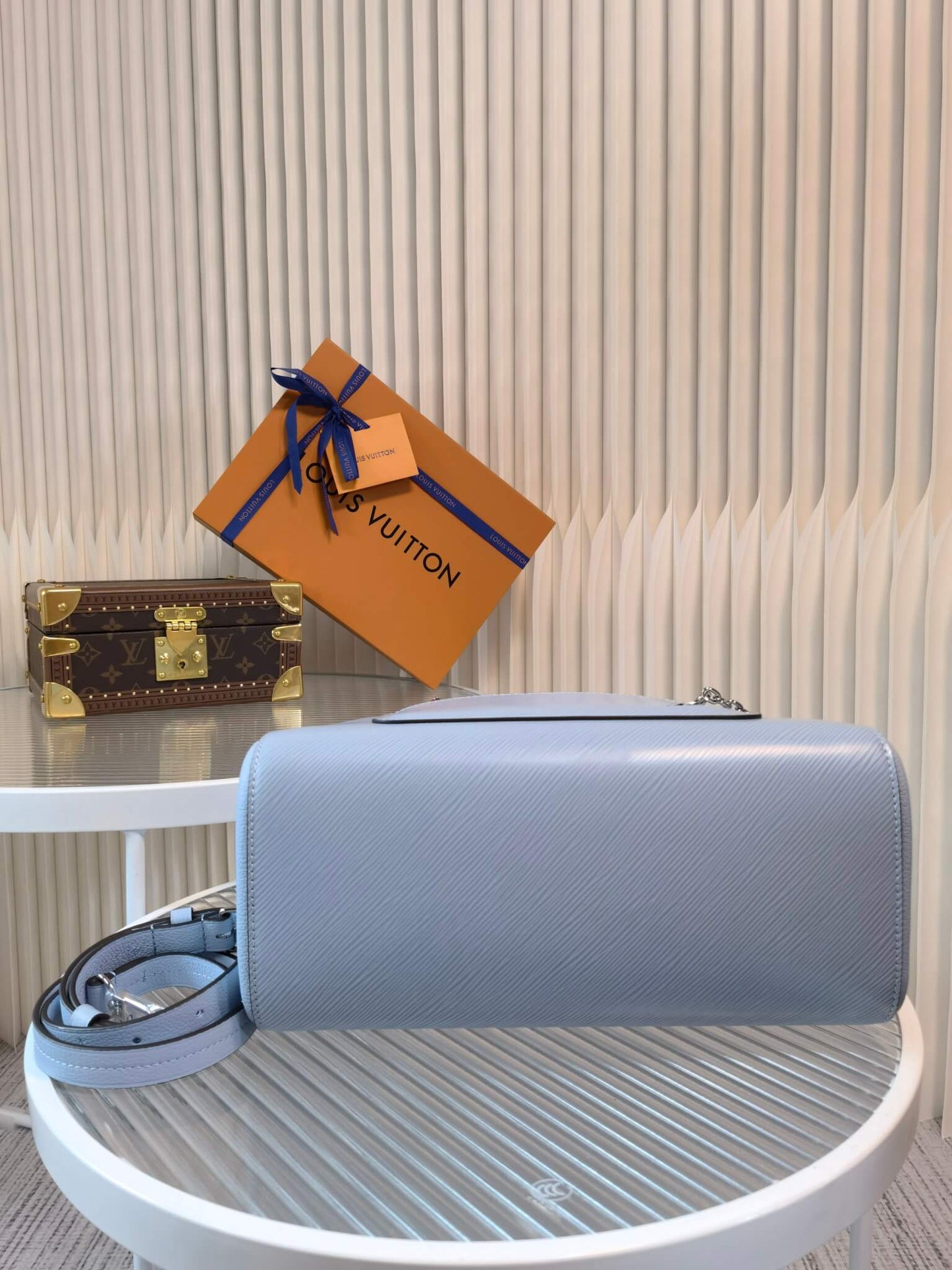 M59953 Marelle Tote MM Blue hanbag for summer free shipping