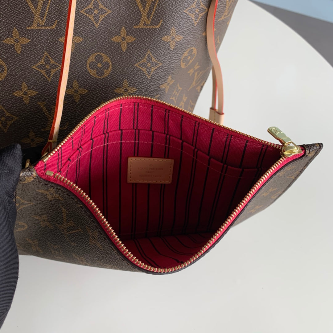 Neverfull M41178 monogram ROSE inside MM Damier Azur Bag Damier GHW  d