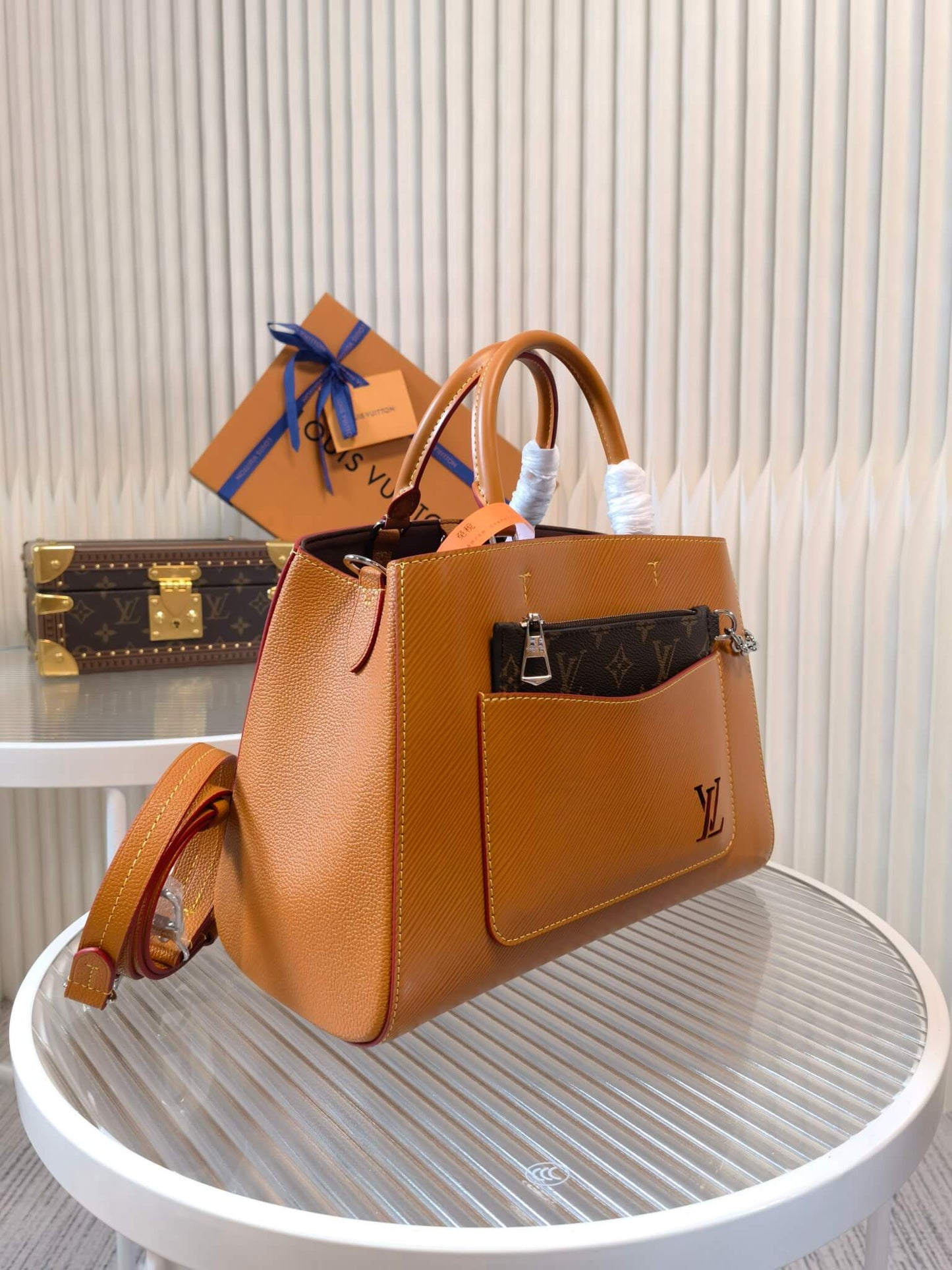 M59953 Marelle Tote MM Brown handbag free shipping