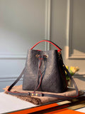 M45306 NéoNoé MM bucket bag Monogram Empreinte dark navy blue