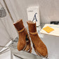 LV PARISIENNE ANKLE BOOT SUEDE LEATHER BROWN