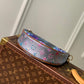 M21183 LOOP Moon Bag Metallic coated canvas 23cm blue