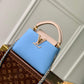 M21689 Capucines MINI Handbag 21cm blue Silk texture cowhide