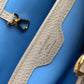 M21689 Capucines MM Handbag 31cm blue Silk texture cowhide