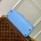 M21689 Capucines PM Handbag 27cm blue Silk texture cowhide