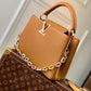 M21798 Capucines MM Taurillon 31cm brown COWHIDE/ REAL LEATHER