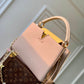 M22375 Capucines MM Taurillon 31.5cm apricot COWHIDE/ REAL LEATHER