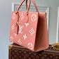 M45595 OnTheGo MM Monogram Empreinte leather pink 35cm