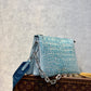M57791 Coussin PM 26cm blue crocodile pattern