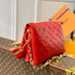 M57792 Coussin Monogram 26cm red Female bag All leather