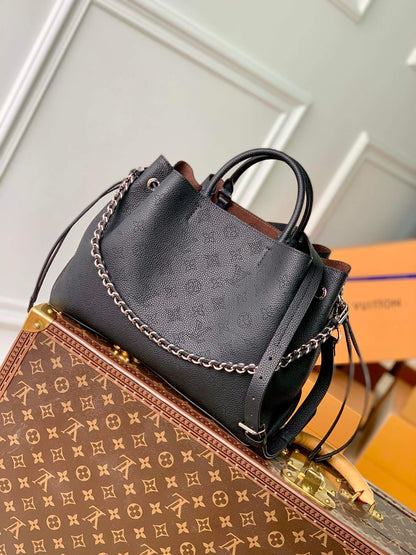 M59200 BELLA TOTE monogram 32cm black Soft perforated cowhide